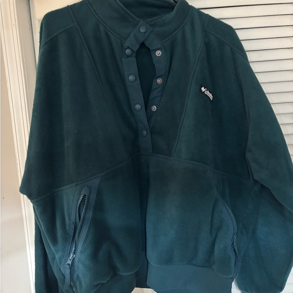 Columbia Teal Snap Fleece Jacket